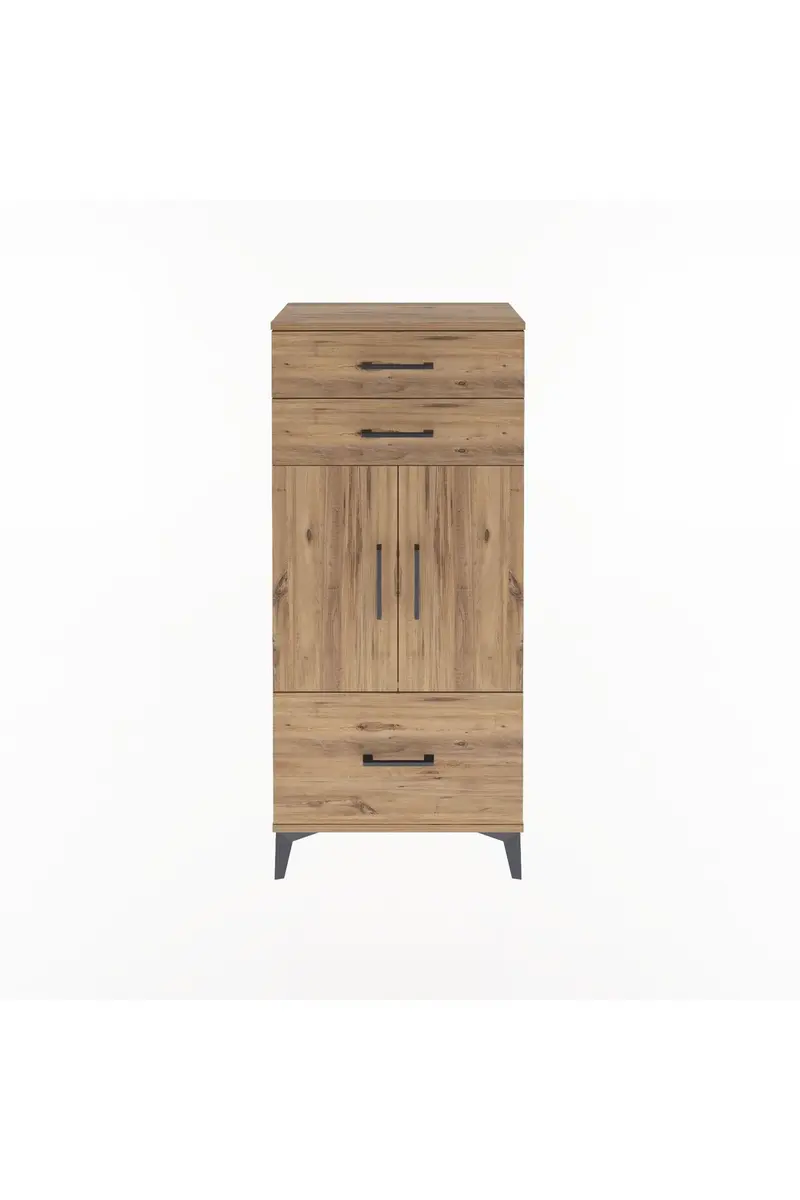 Arges Dolap 2 Raflı 3 Çekmeceli 2 Kapaklı 60x30x134