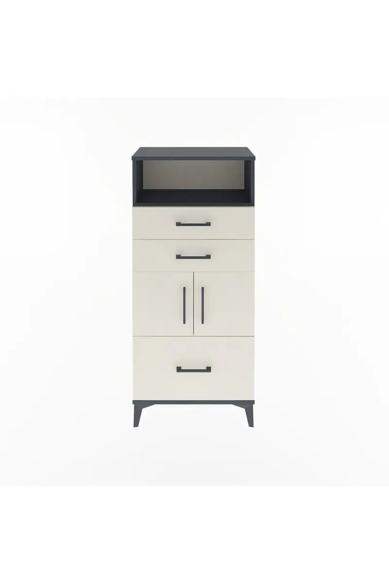 Arges Dolap 2 Raflı 3 Çekmeceli 2 Kapaklı 60x30x134