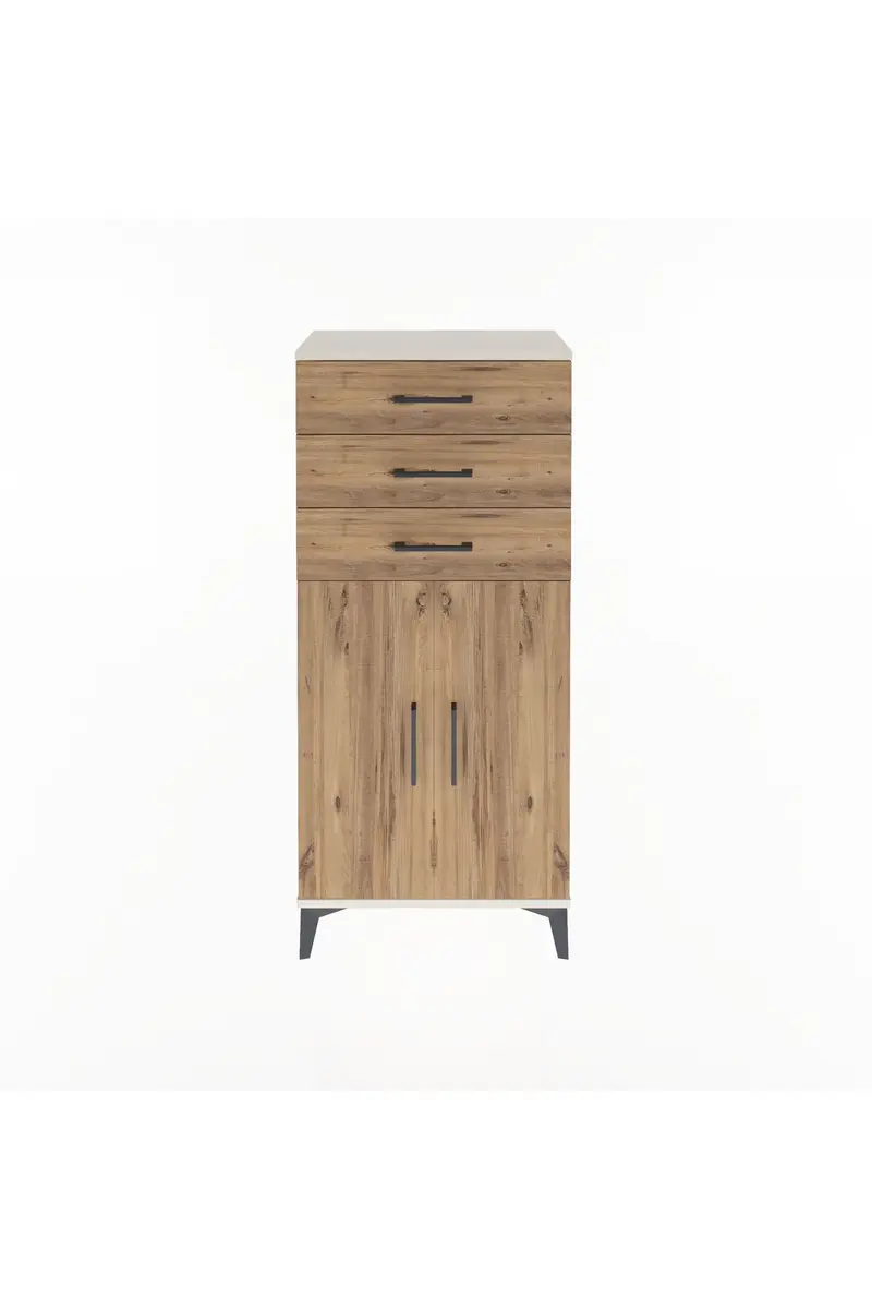Arges Dolap 2 Raflı 3 Çekmeceli 2 Kapaklı 60x30x134