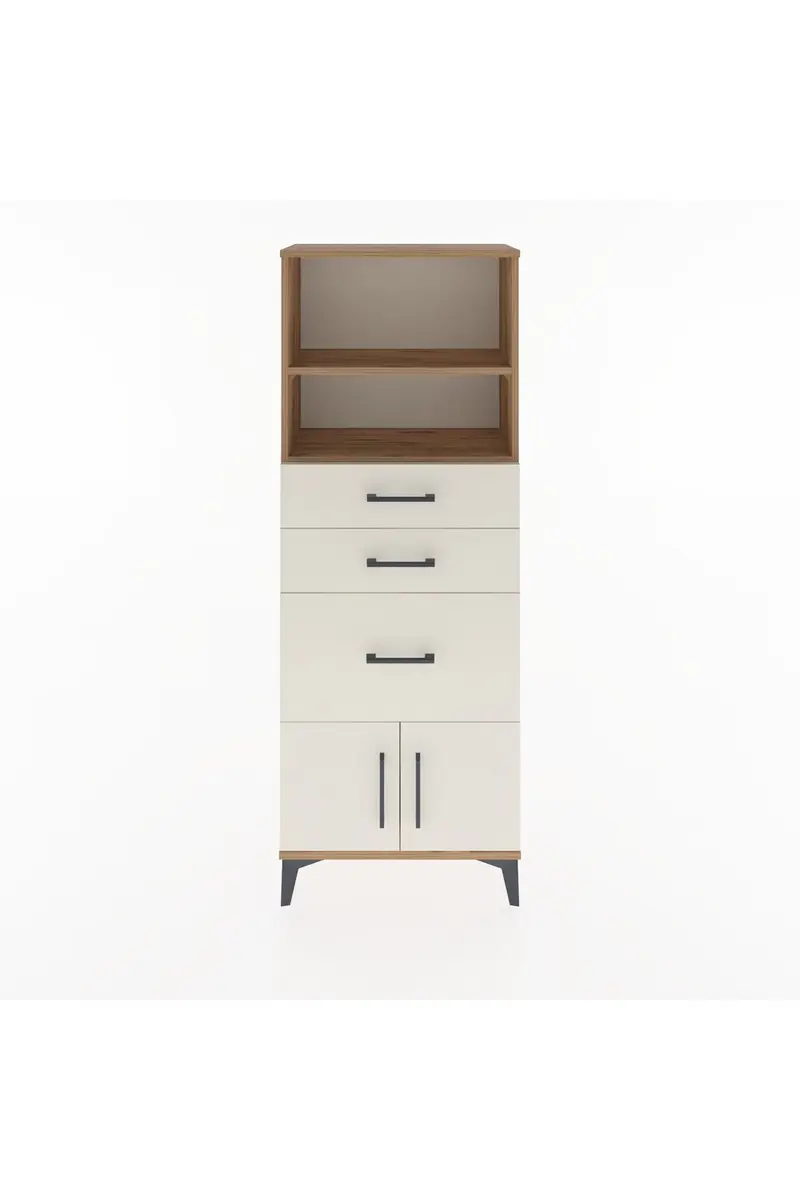 Arges Dolap 2 Raflı 3 Çekmeceli 2 Kapaklı 60x30x163