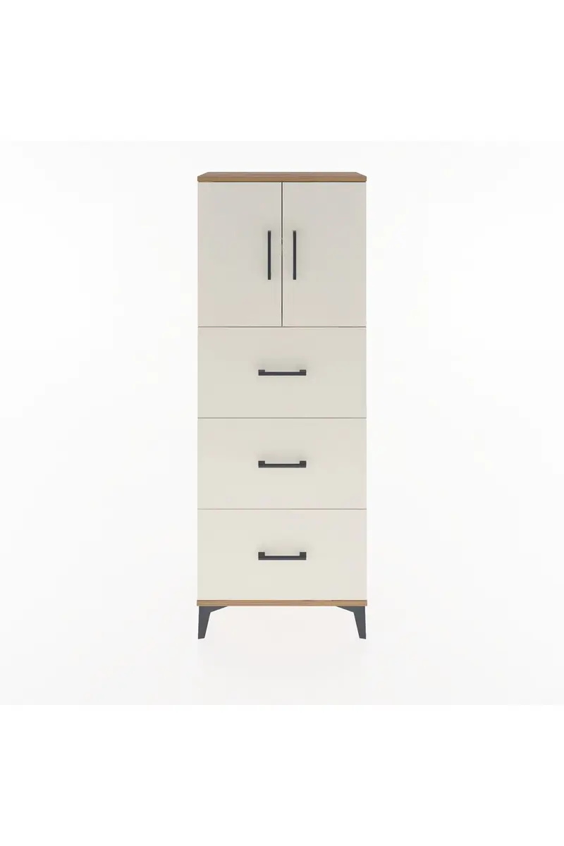 Arges Dolap 2 Raflı 3 Çekmeceli 2 Kapaklı 60x30x163