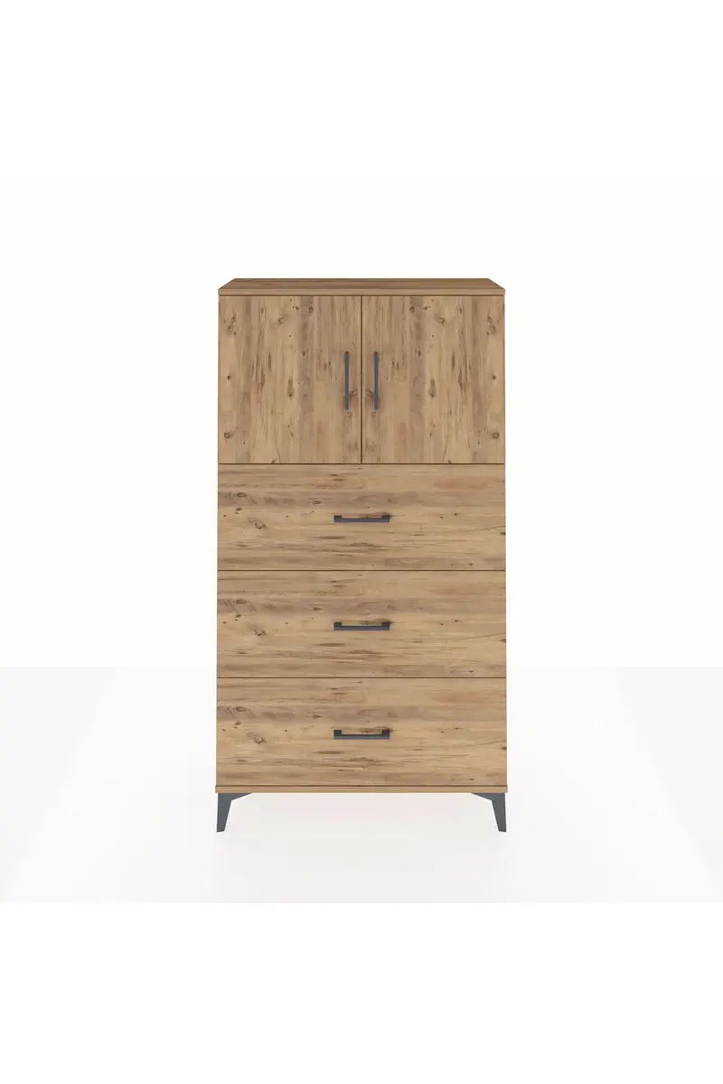 Arges Dolap 2 Raflı 3 Çekmeceli 2 Kapaklı 88x30x163
