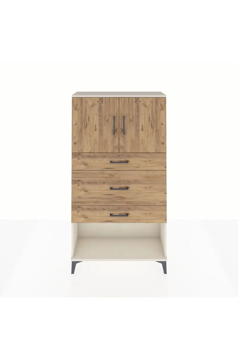 Arges Dolap 2 Raflı 3 Çekmeceli 2 Kapaklı 88x30x163