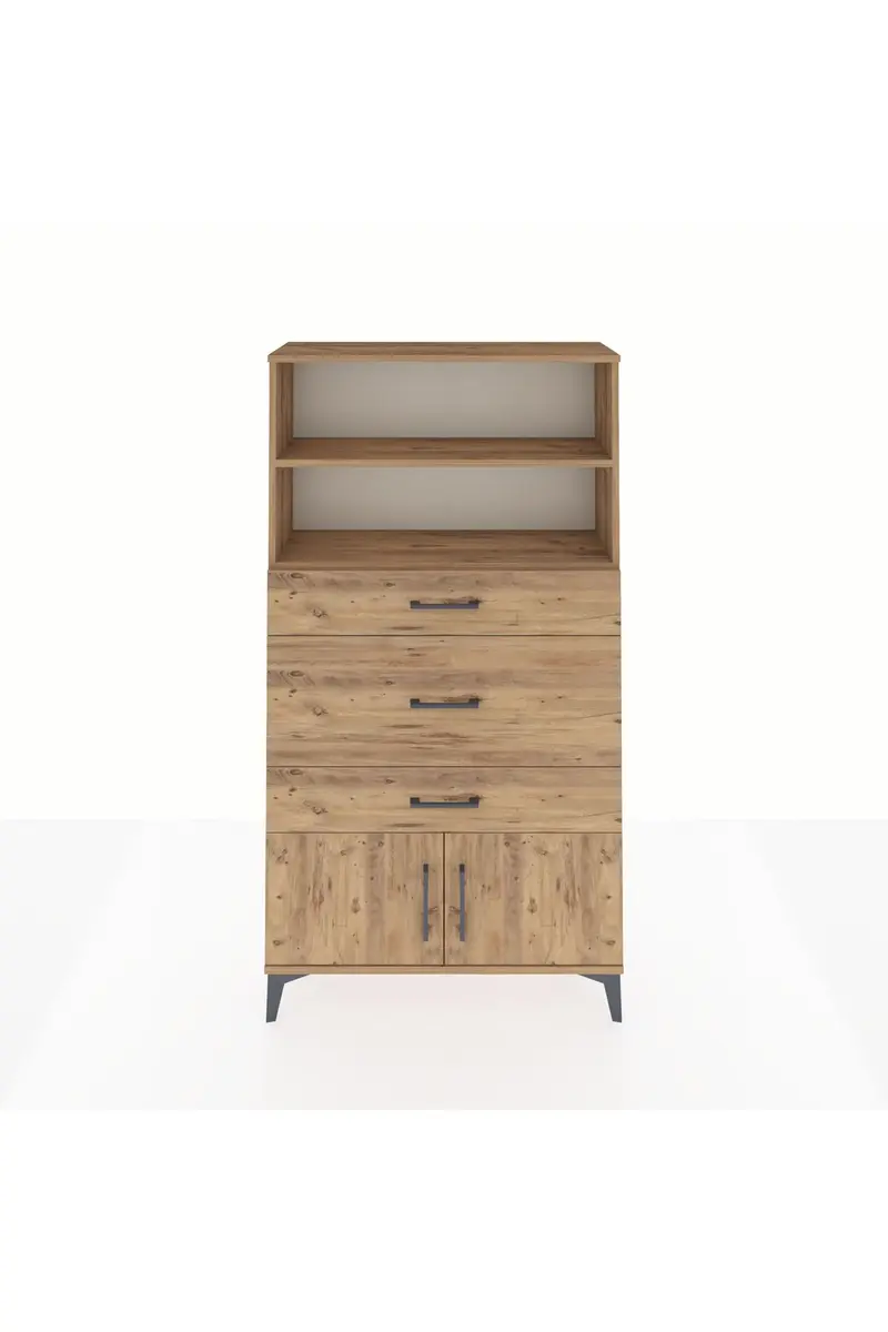 Arges Dolap 2 Raflı 3 Çekmeceli 2 Kapaklı 88x30x163
