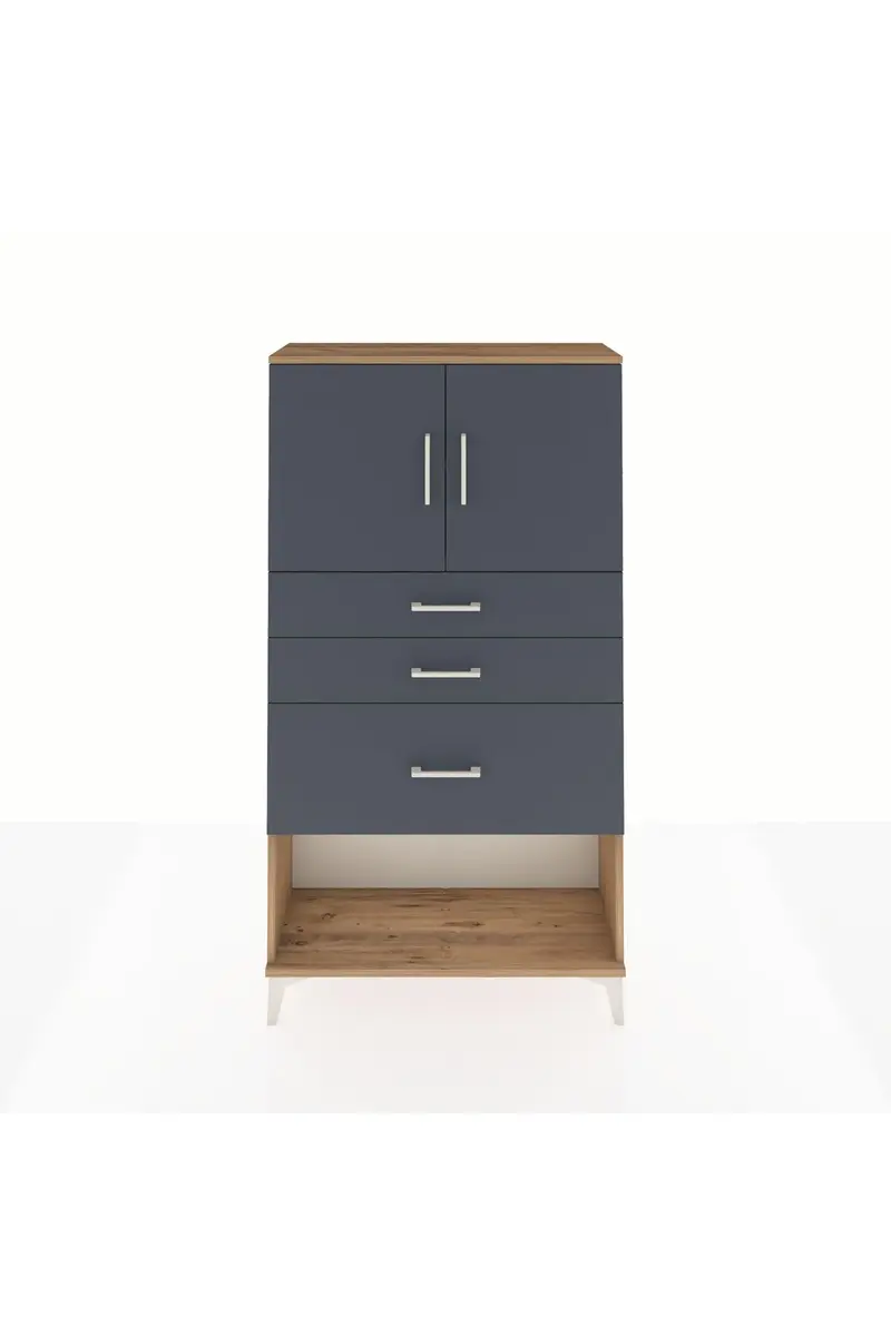 Arges Dolap 2 Raflı 3 Çekmeceli 2 Kapaklı 88x30x163
