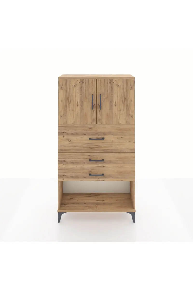 Arges Dolap 2 Raflı 3 Çekmeceli 2 Kapaklı 88x30x163
