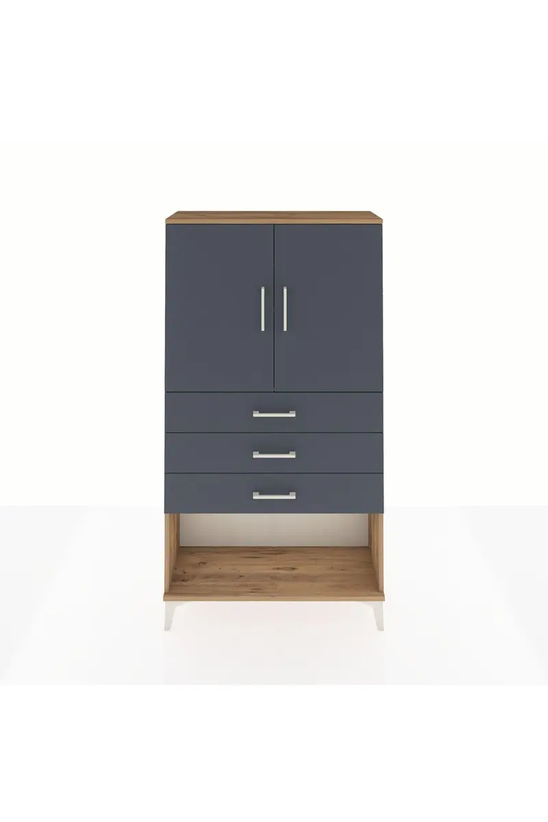 Arges Dolap 2 Raflı 3 Çekmeceli 2 Kapaklı 88x30x163