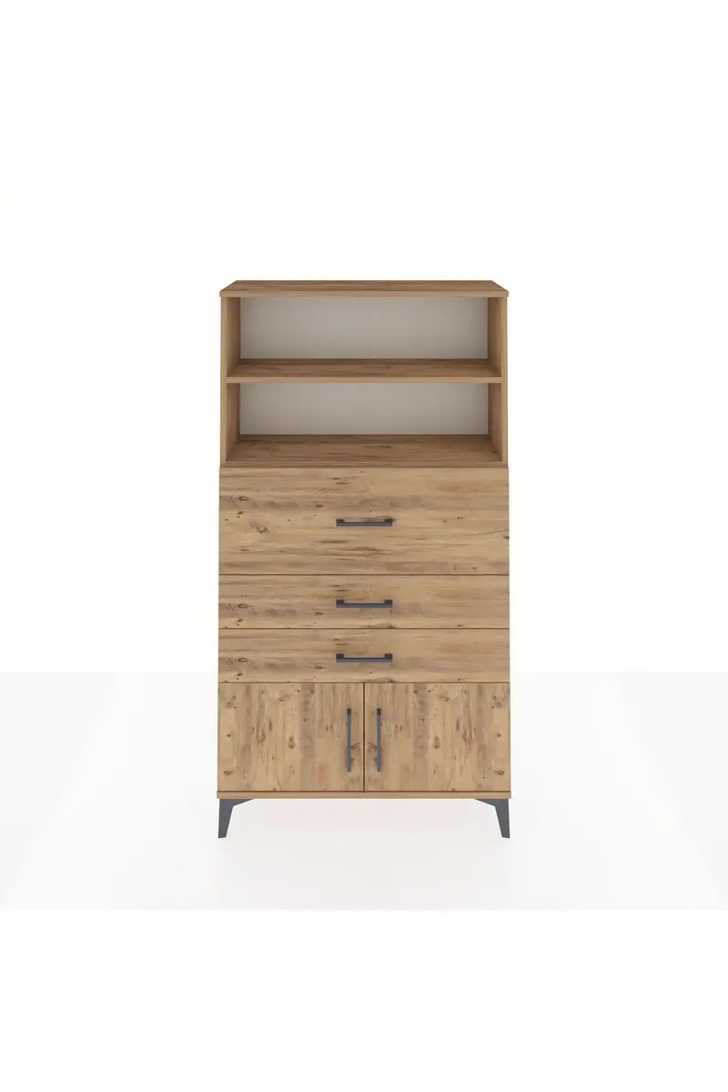 Arges Dolap 2 Raflı 3 Çekmeceli 2 Kapaklı 88x30x163
