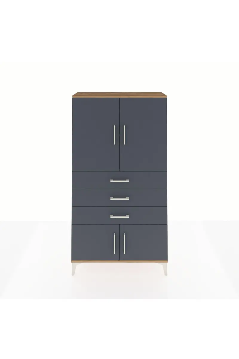 Arges Dolap 2 Raflı 3 Çekmeceli 4 Kapaklı 88x30x163