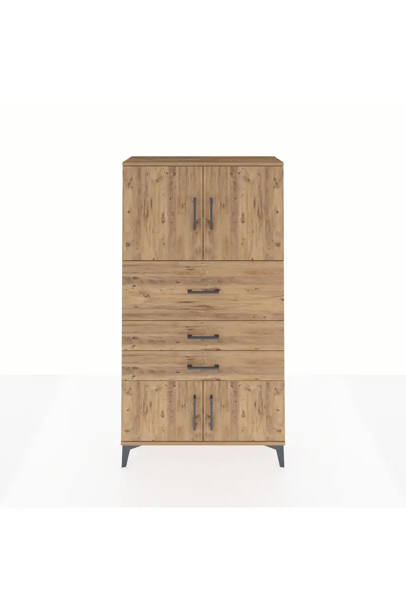 Arges Dolap 2 Raflı 3 Çekmeceli 4 Kapaklı 88x30x163