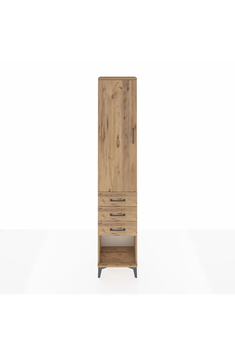 Arges Dolap 2 Raflı 3 Çekmeceli Tek Askılı 44x30x221