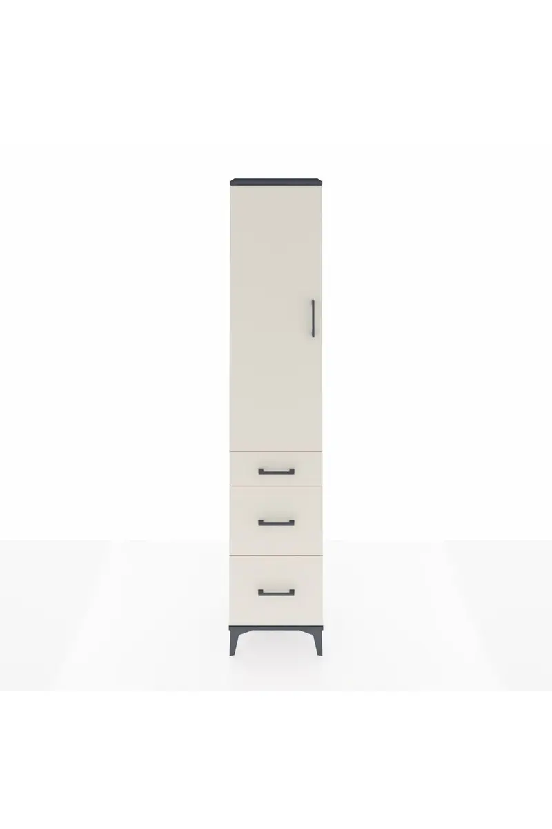 Arges Dolap 2 Raflı 3 Çekmeceli Tek Askılı 44x30x221