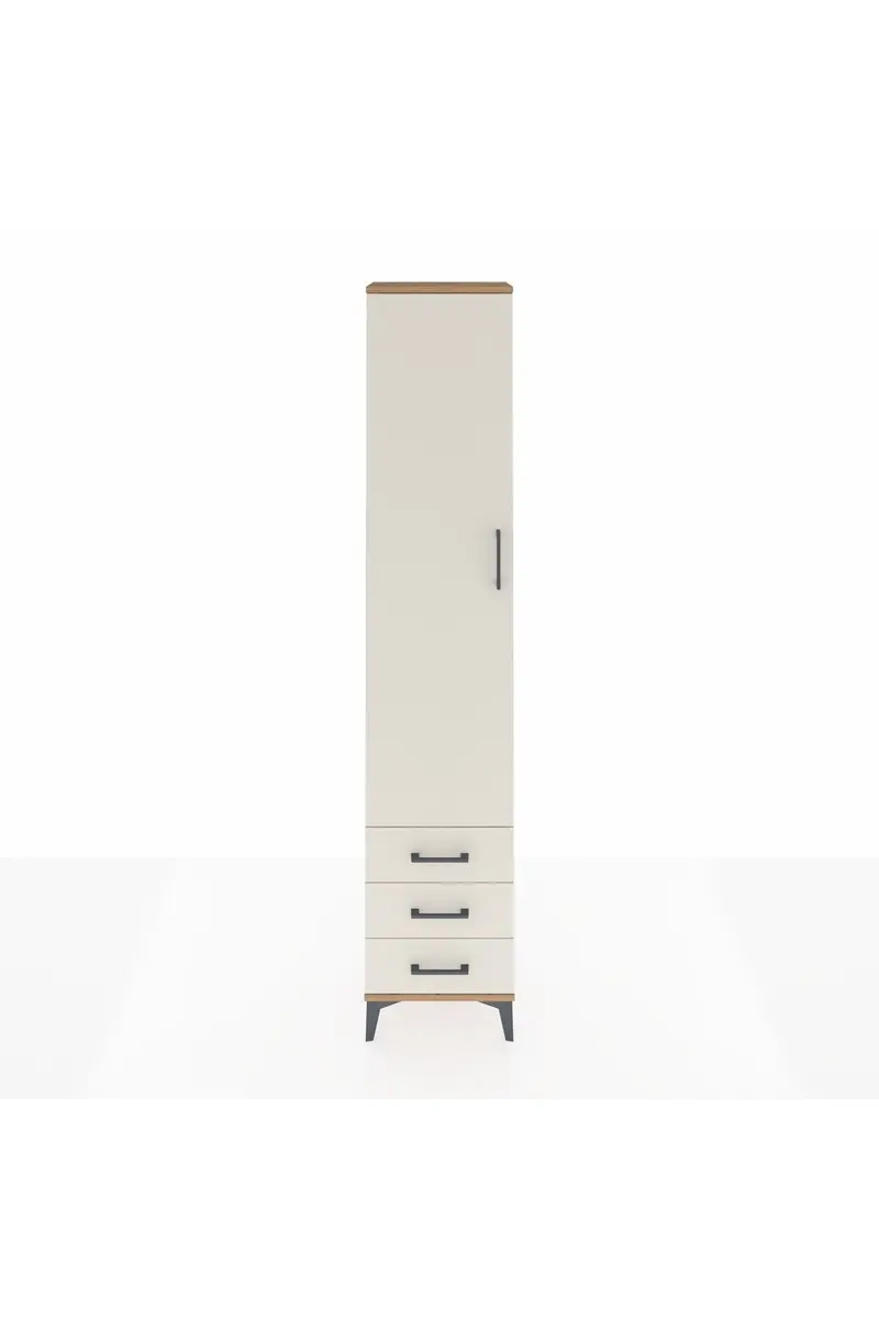 Arges Dolap 2 Raflı 3 Çekmeceli Tek Askılı 44x30x221