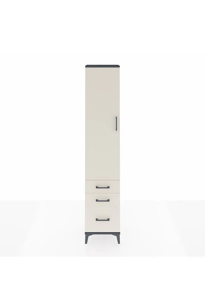 Arges Dolap 2 Raflı 3 Çekmeceli Tek Askılı 44x30x221