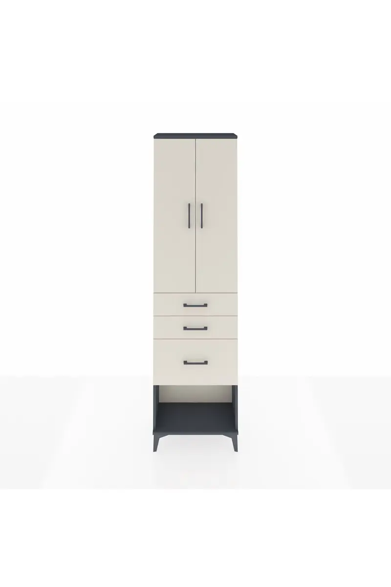 Arges Dolap 2 Raflı 3 Çekmeceli Tek Askılı 60x30x221