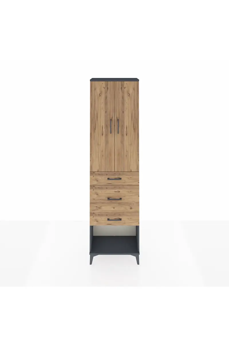 Arges Dolap 2 Raflı 3 Çekmeceli Tek Askılı 60x30x221