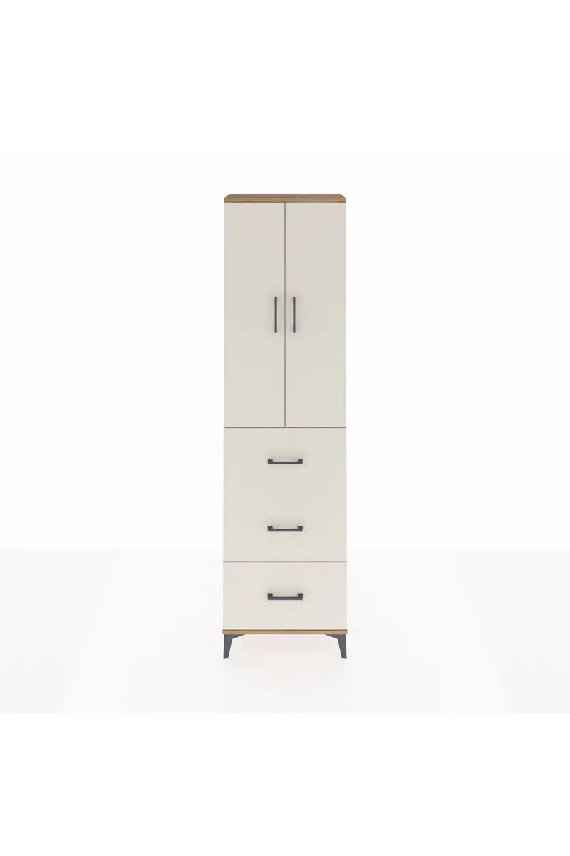 Arges Dolap 2 Raflı 3 Çekmeceli Tek Askılı 60x30x221