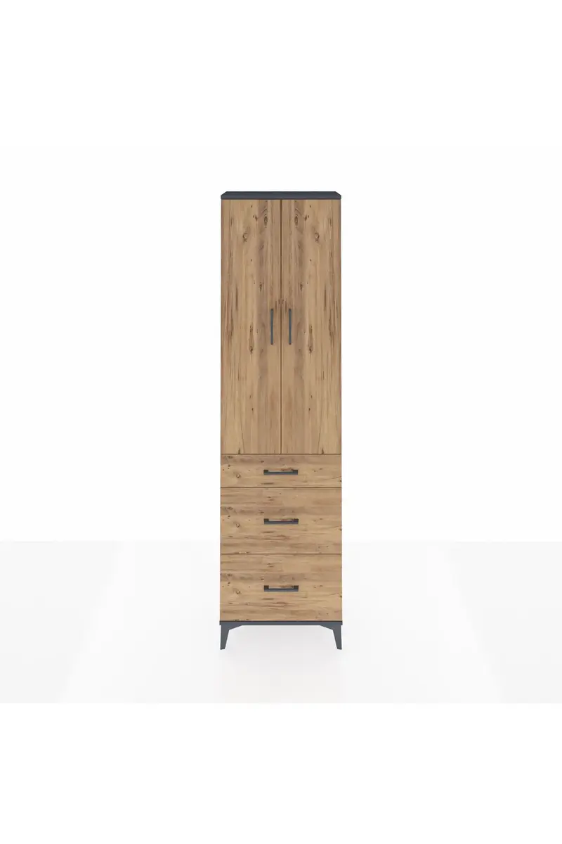Arges Dolap 2 Raflı 3 Çekmeceli Tek Askılı 60x30x221