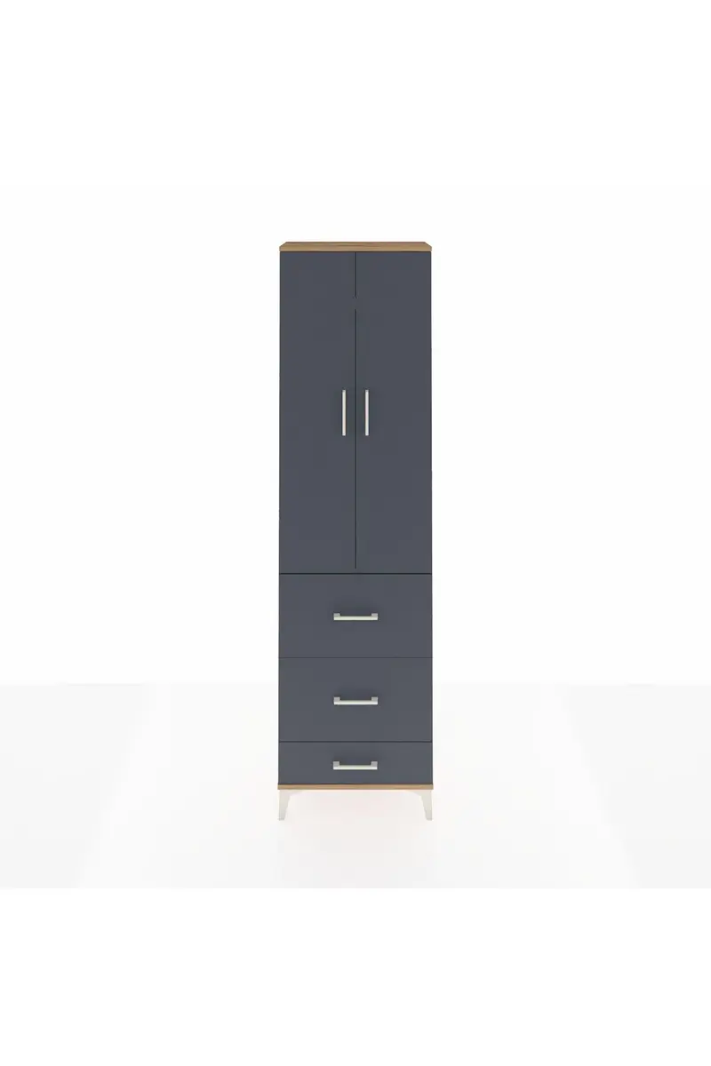 Arges Dolap 2 Raflı 3 Çekmeceli Tek Askılı 60x30x221