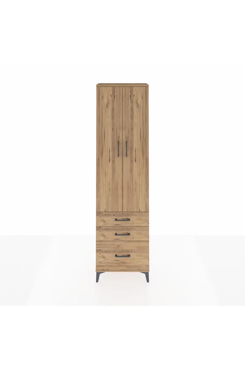 Arges Dolap 2 Raflı 3 Çekmeceli Tek Askılı 60x30x221