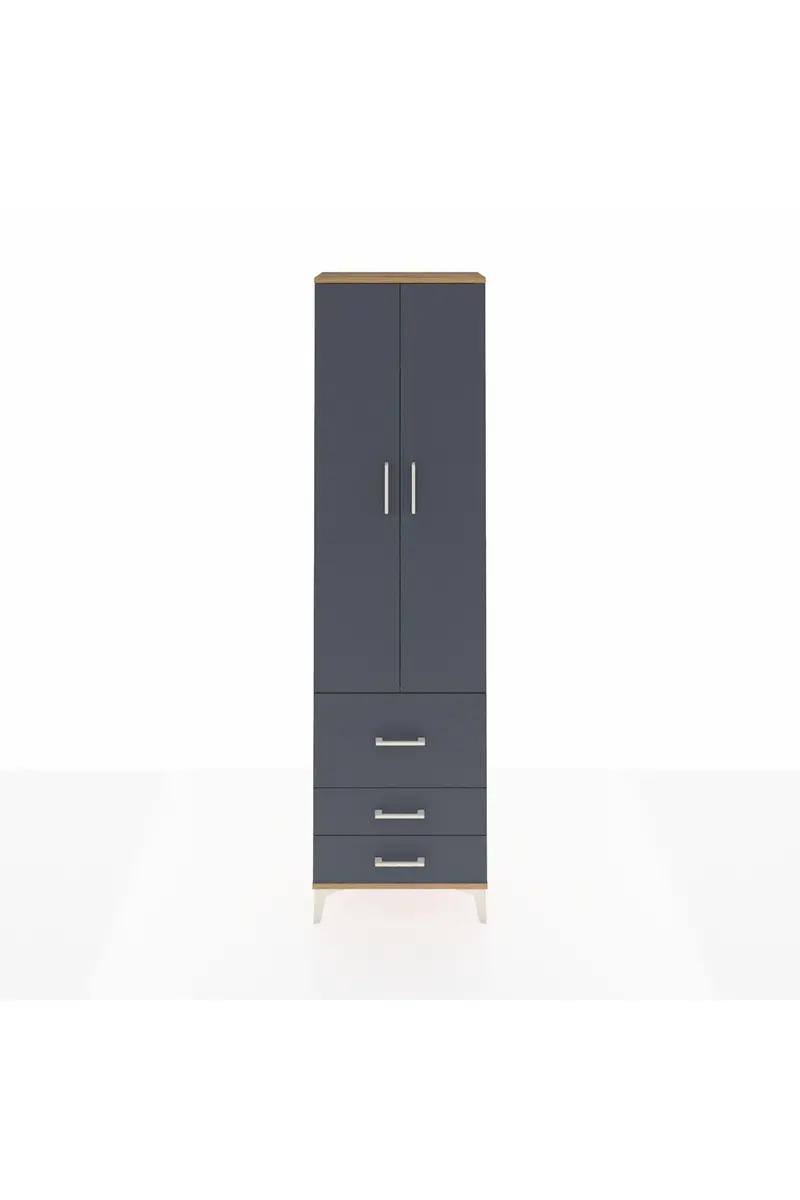 Arges Dolap 2 Raflı 3 Çekmeceli Tek Askılı 60x30x221