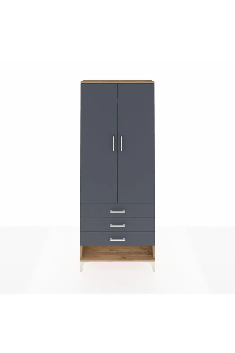 Arges Dolap 2 Raflı 3 Çekmeceli Tek Askılı 88x30x221