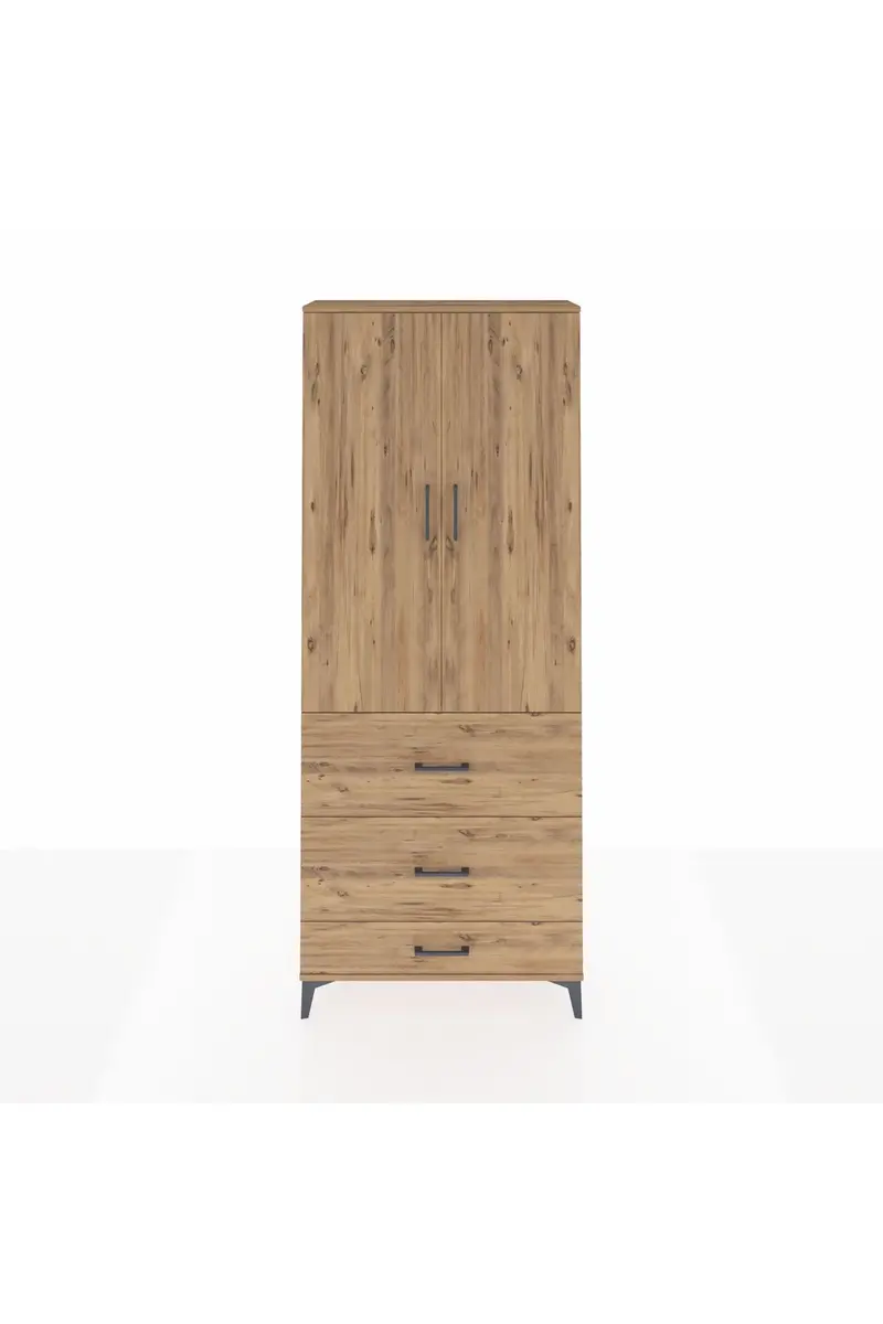 Arges Dolap 2 Raflı 3 Çekmeceli Tek Askılı 88x30x221