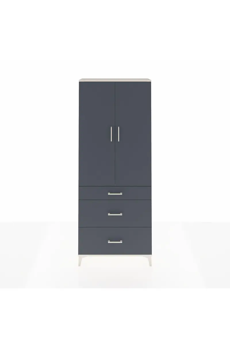 Arges Dolap 2 Raflı 3 Çekmeceli Tek Askılı 88x30x221