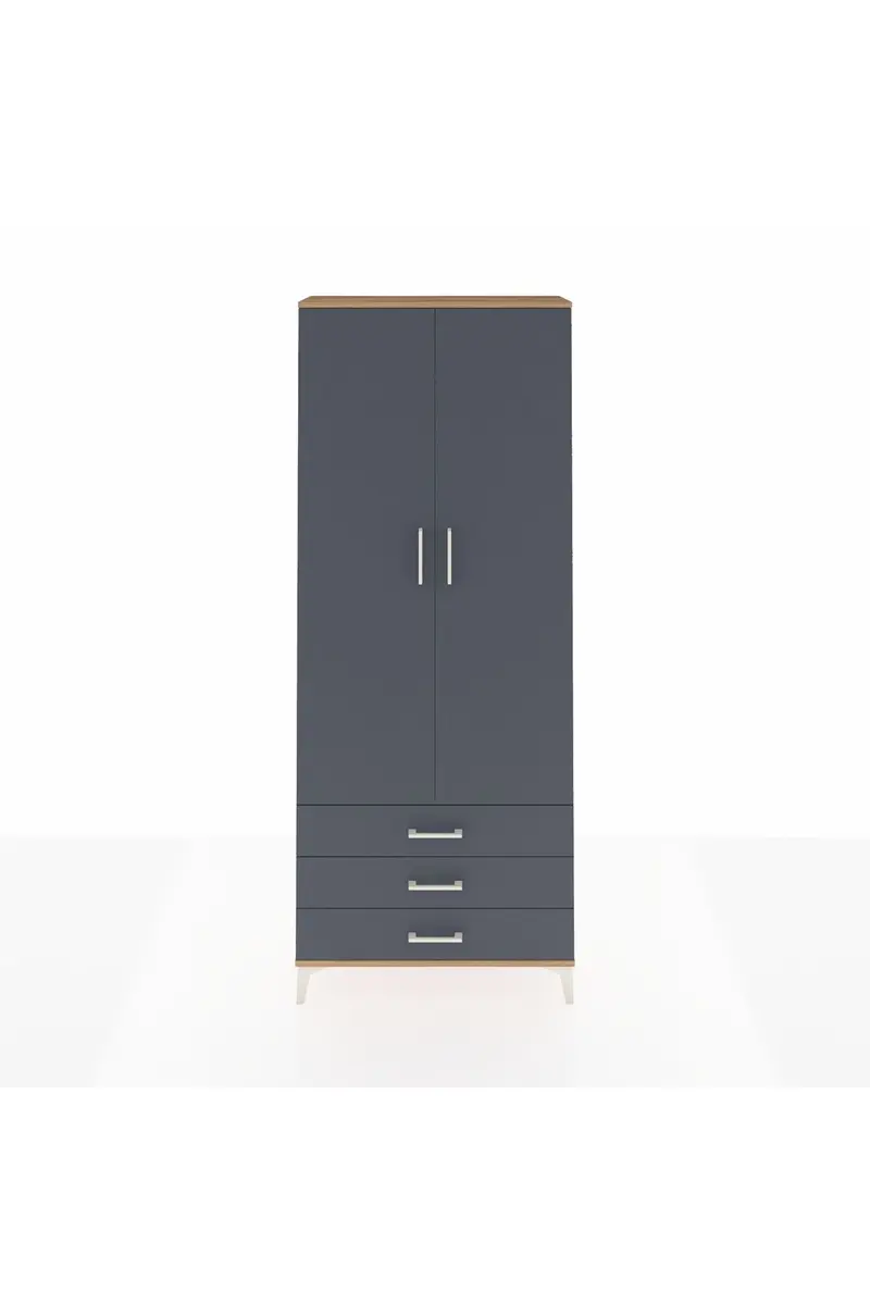 Arges Dolap 2 Raflı 3 Çekmeceli Tek Askılı 88x30x221