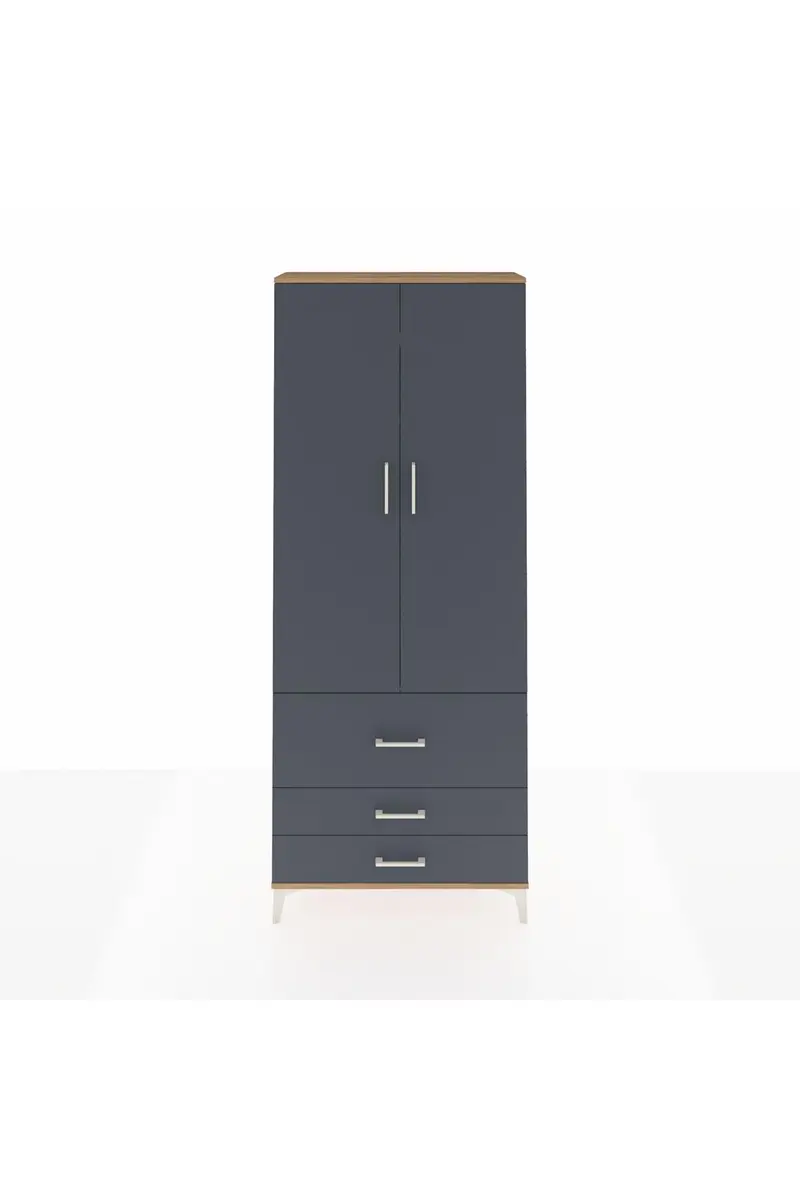 Arges Dolap 2 Raflı 3 Çekmeceli Tek Askılı 88x30x221