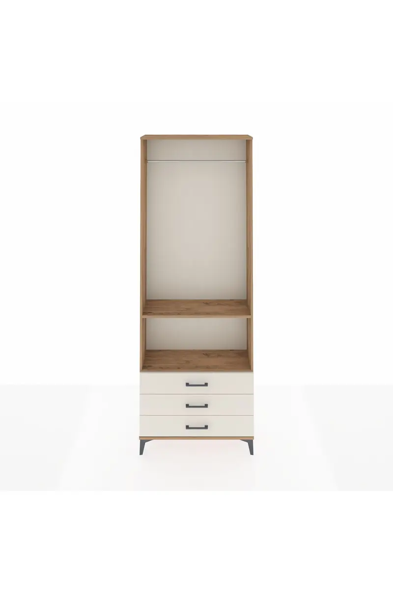 Arges Dolap 2 Raflı 3 Çekmeceli Tek Askılı 88x30x243