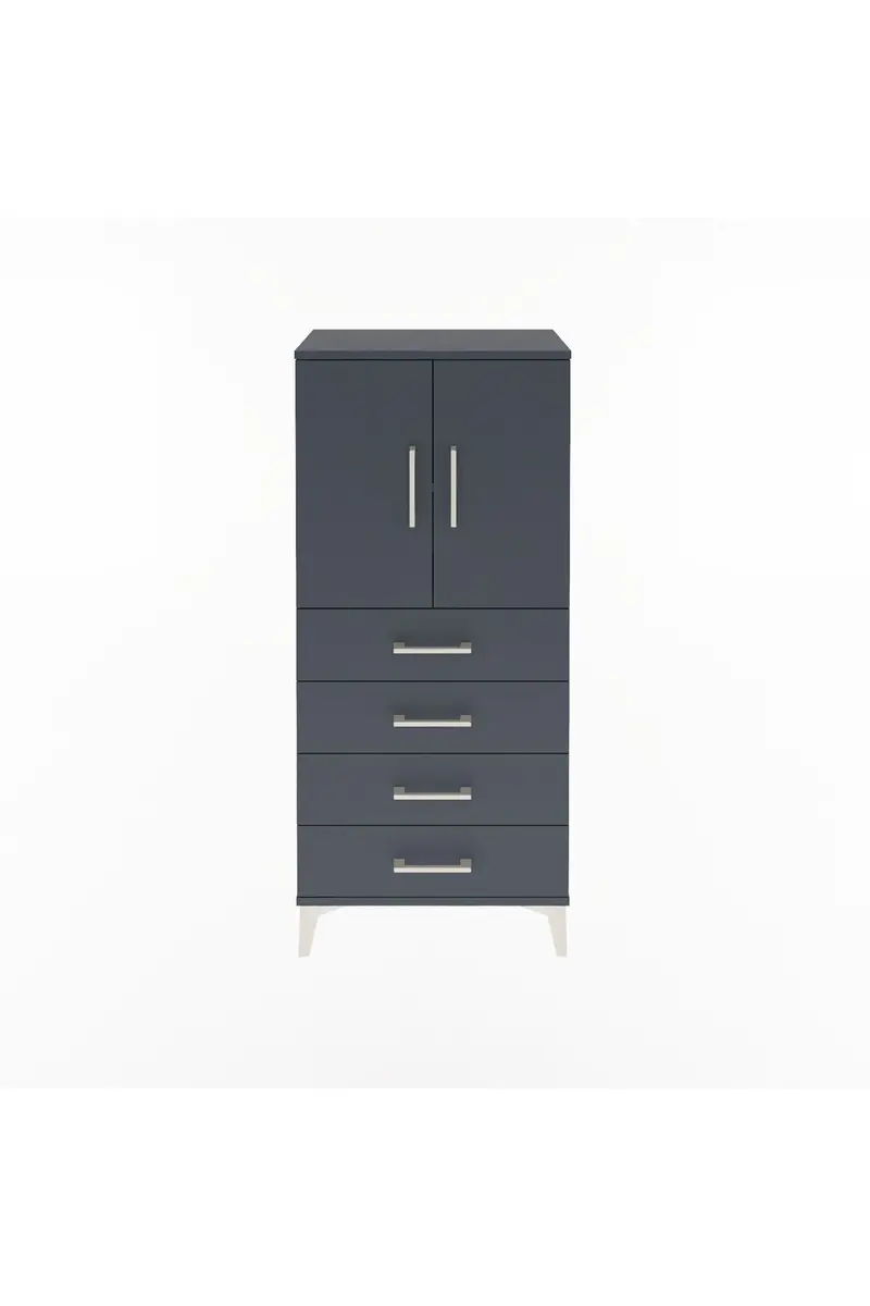 Arges Dolap 2 Raflı 4 Çekmeceli 2 Kapaklı 60x30x134