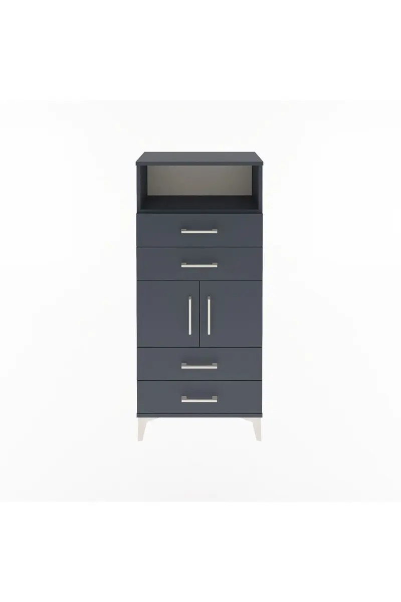 Arges Dolap 2 Raflı 4 Çekmeceli 2 Kapaklı 60x30x134