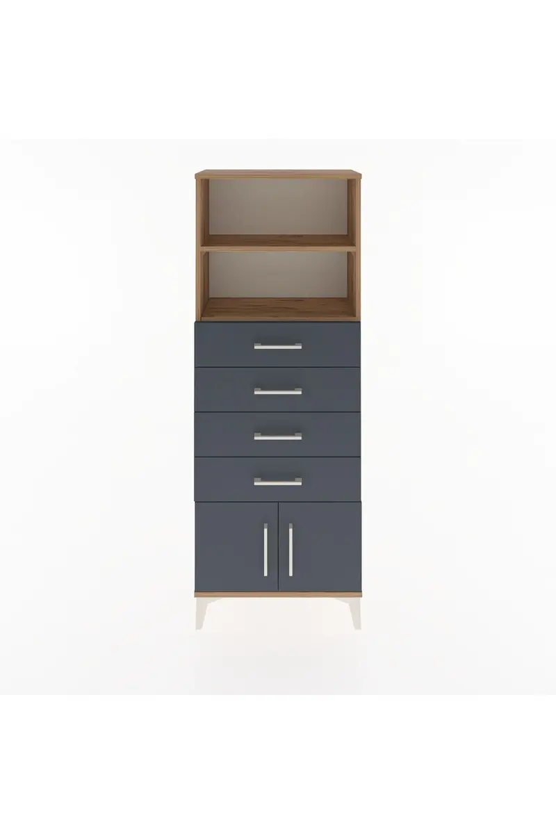 Arges Dolap 2 Raflı 4 Çekmeceli 2 Kapaklı 60x30x163