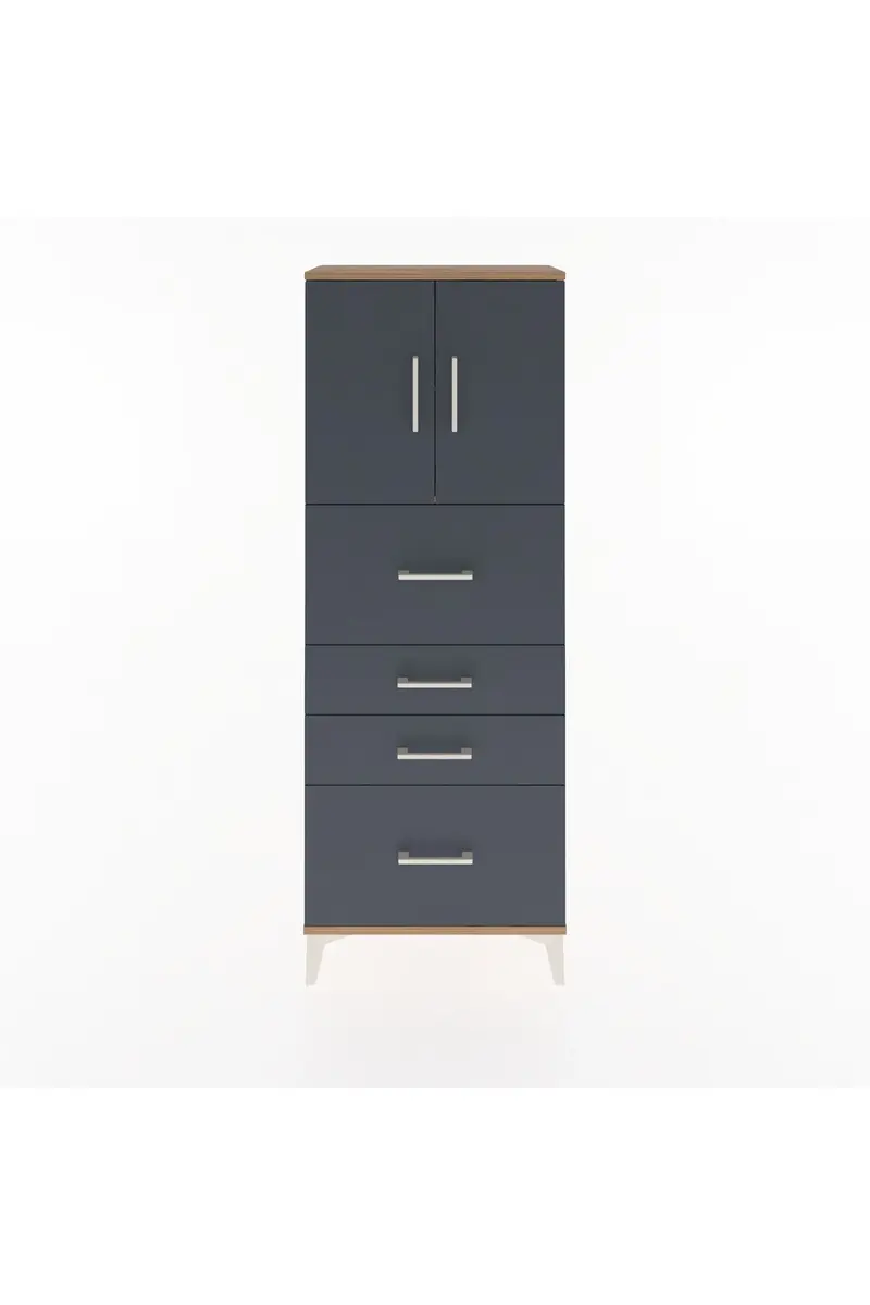 Arges Dolap 2 Raflı 4 Çekmeceli 2 Kapaklı 60x30x163
