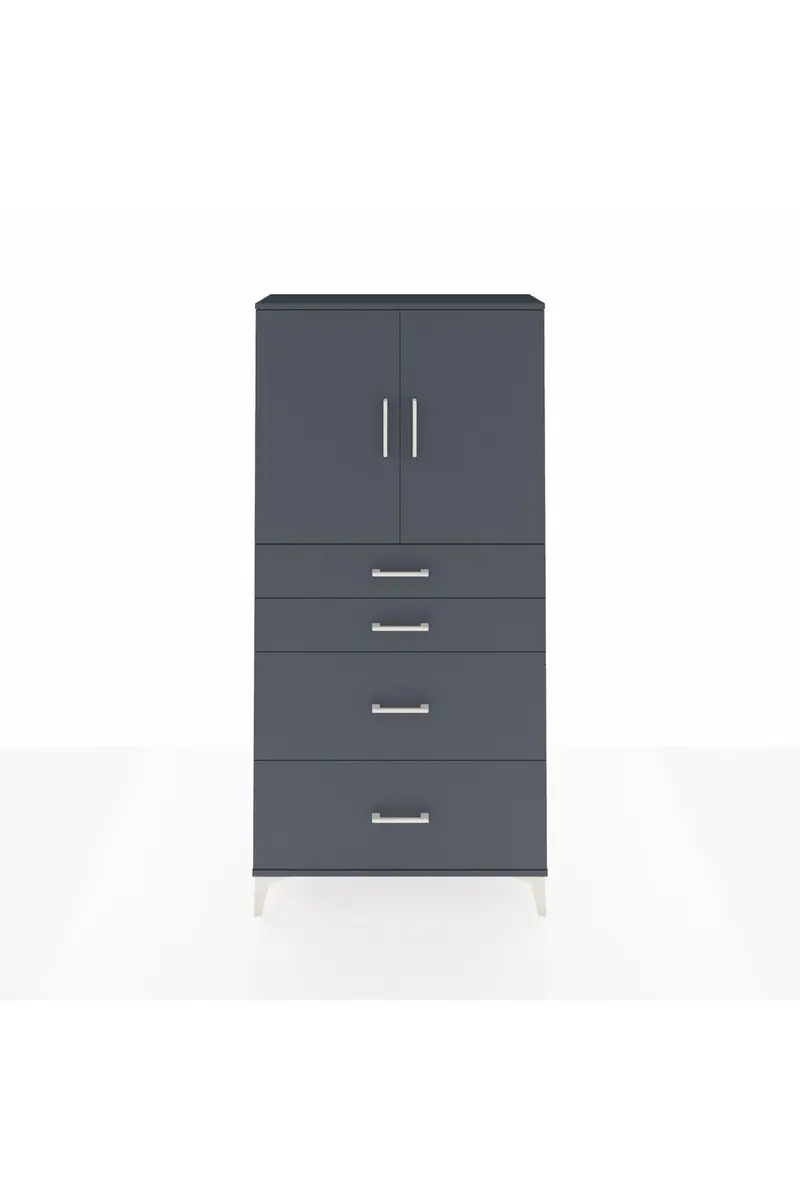 Arges Dolap 2 Raflı 4 Çekmeceli 2 Kapaklı 88x30x182
