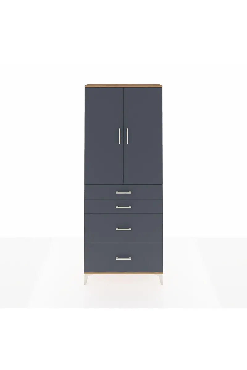 Arges Dolap 2 Raflı 4 Çekmeceli 2 Kapaklı 88x30x221