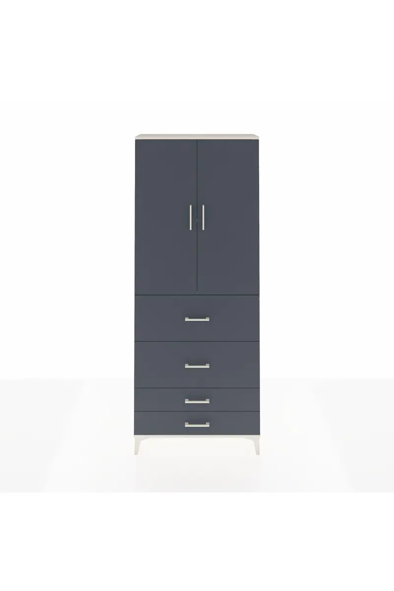 Arges Dolap 2 Raflı 4 Çekmeceli 2 Kapaklı 88x30x221