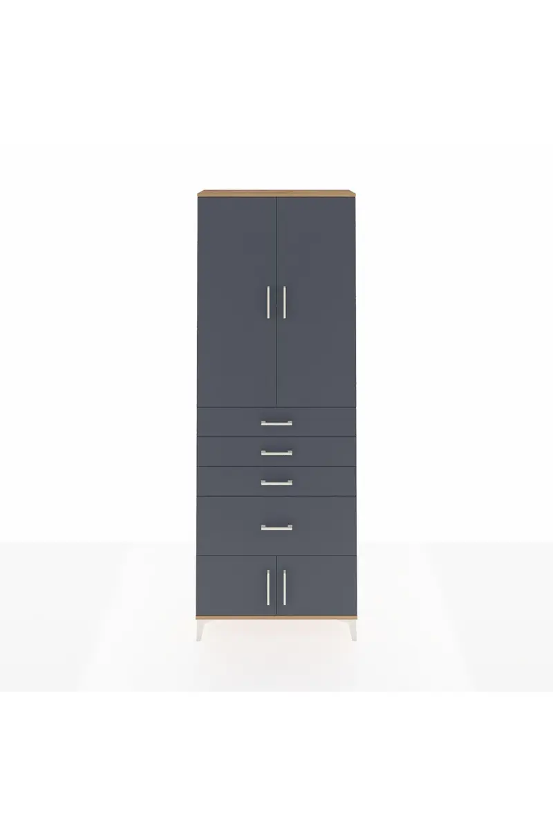 Arges Dolap 2 Raflı 4 Çekmeceli 4 Kapaklı 88x30x243