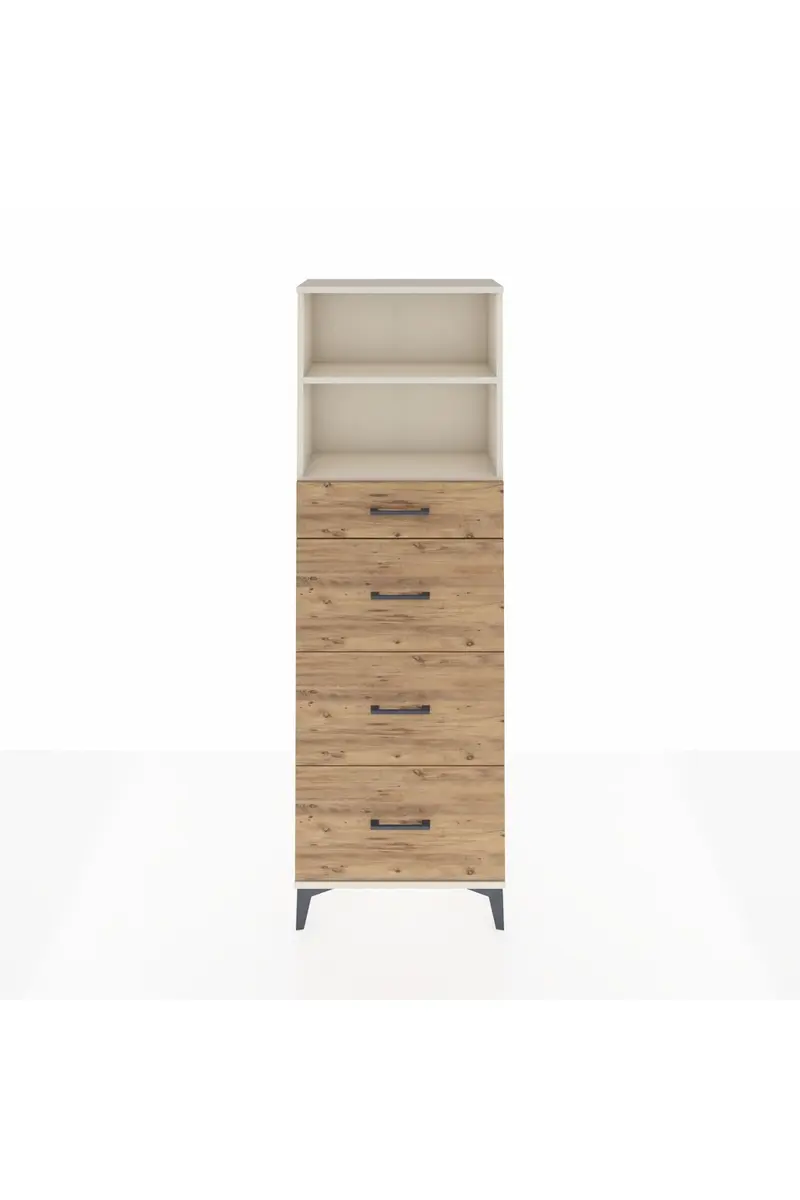 Arges Dolap 2 Raflı 4 Çekmeceli 60x30x182