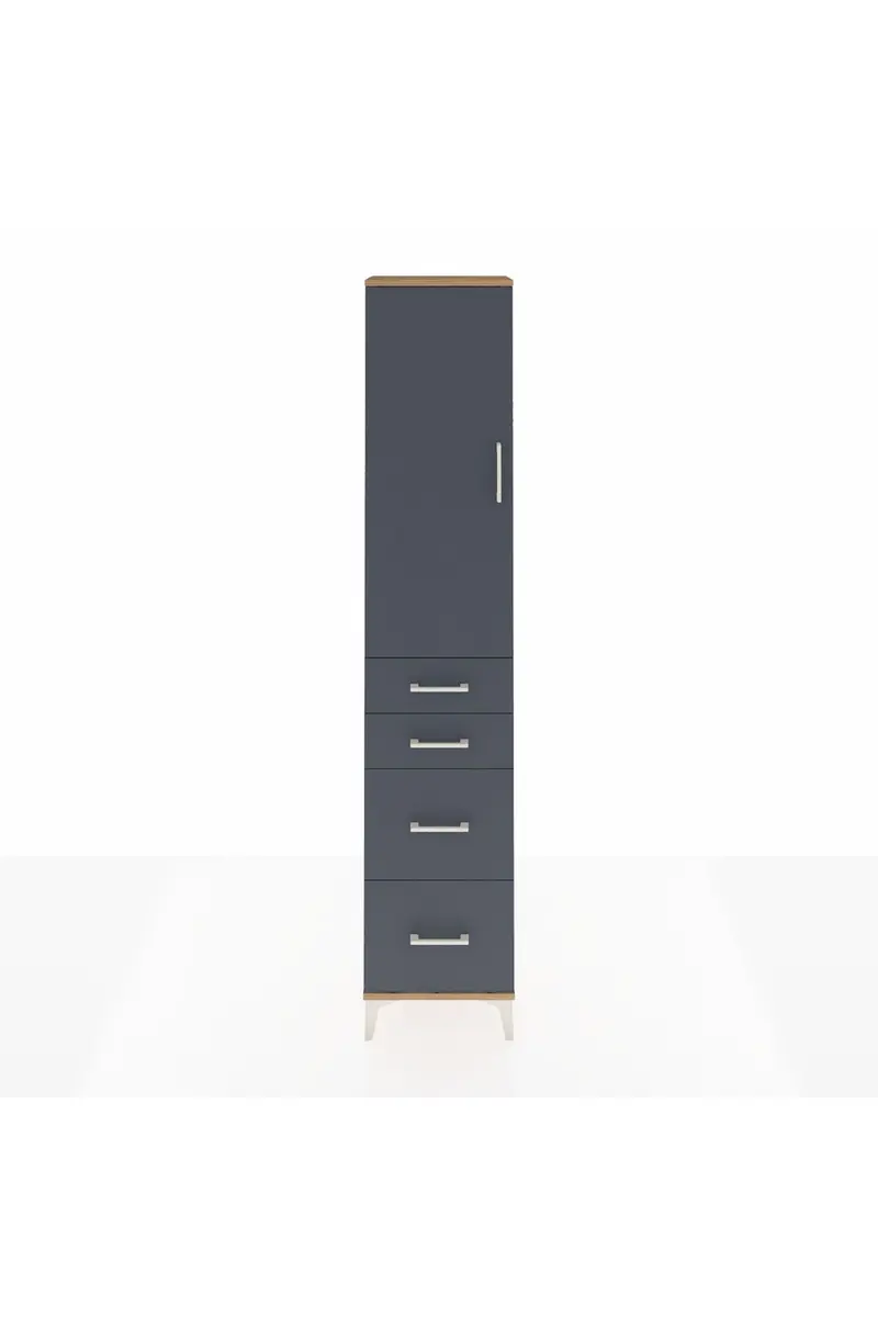 Arges Dolap 2 Raflı 4 Çekmeceli Tek Askılı 44x30x221