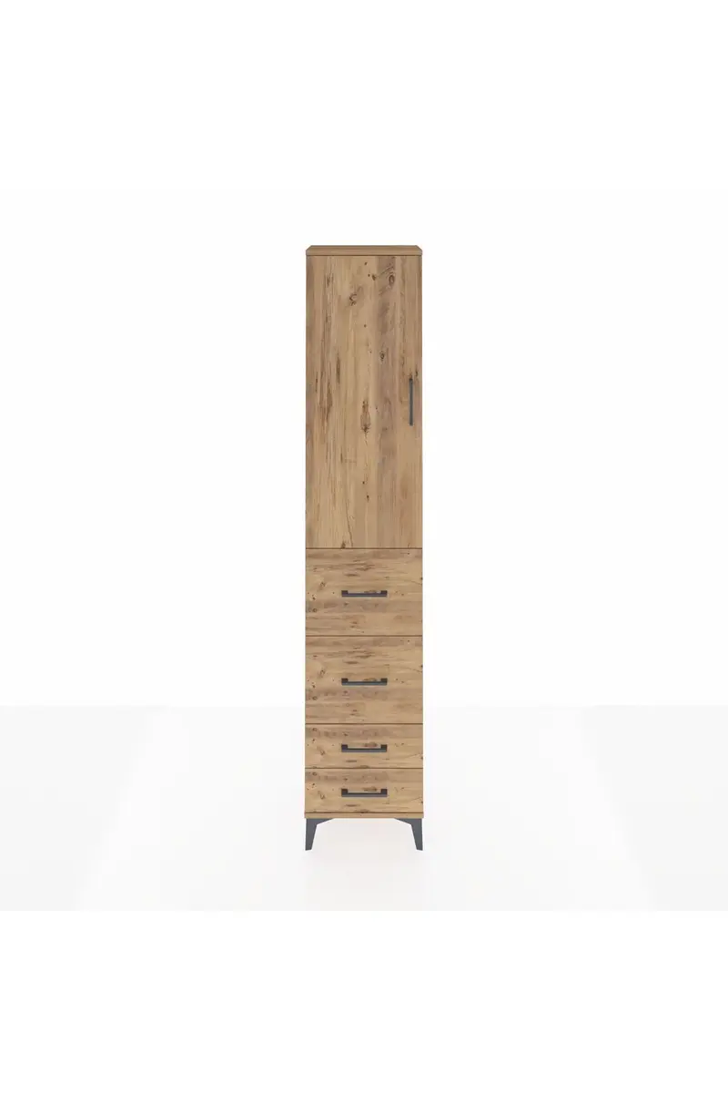 Arges Dolap 2 Raflı 4 Çekmeceli Tek Askılı 44x30x221