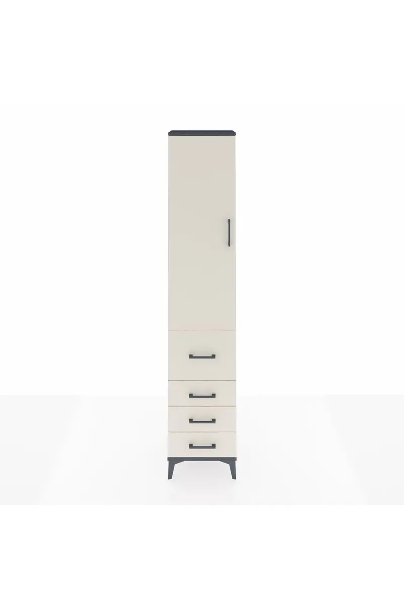 Arges Dolap 2 Raflı 4 Çekmeceli Tek Askılı 44x30x221