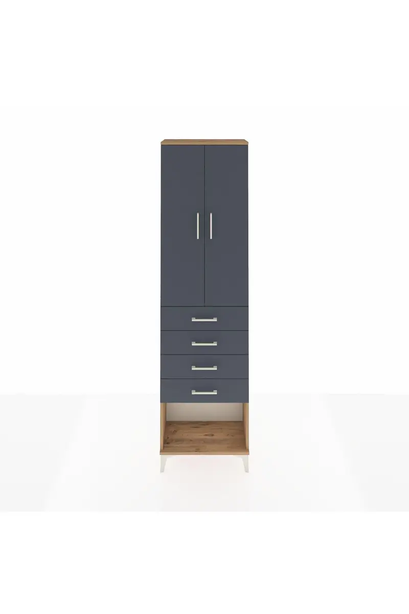Arges Dolap 2 Raflı 4 Çekmeceli Tek Askılı 60x30x221