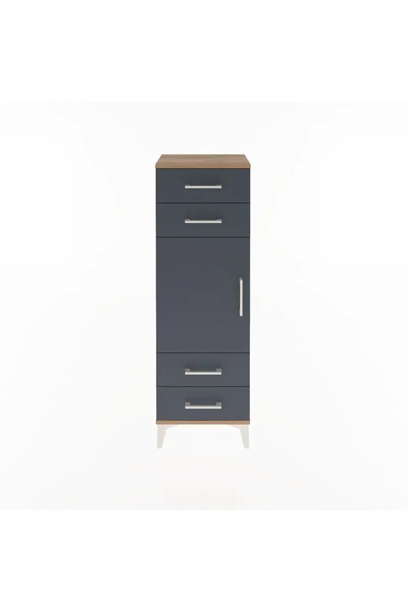 Arges Dolap 2 Raflı 4 Çekmeceli Tek Kapaklı 44x30x134