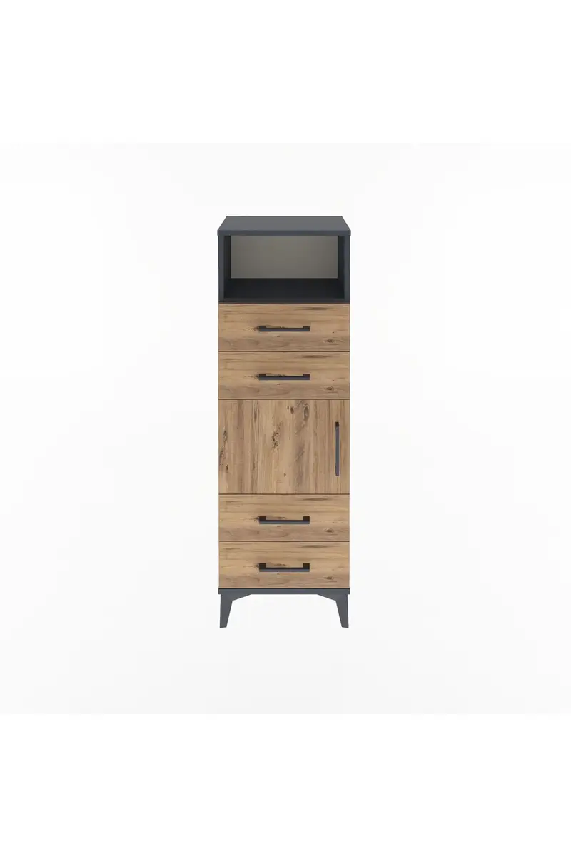 Arges Dolap 2 Raflı 4 Çekmeceli Tek Kapaklı 44x30x134