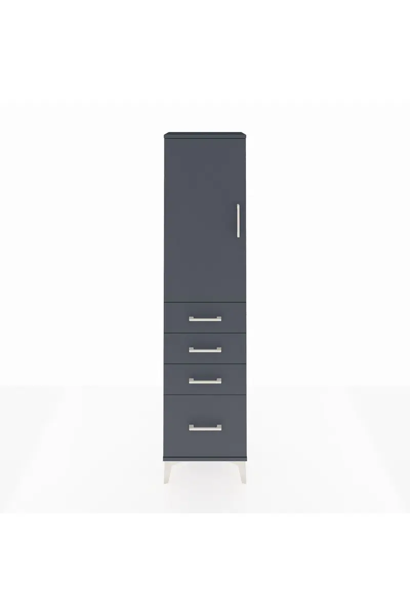 Arges Dolap 2 Raflı 4 Çekmeceli Tek Kapaklı 44x30x182