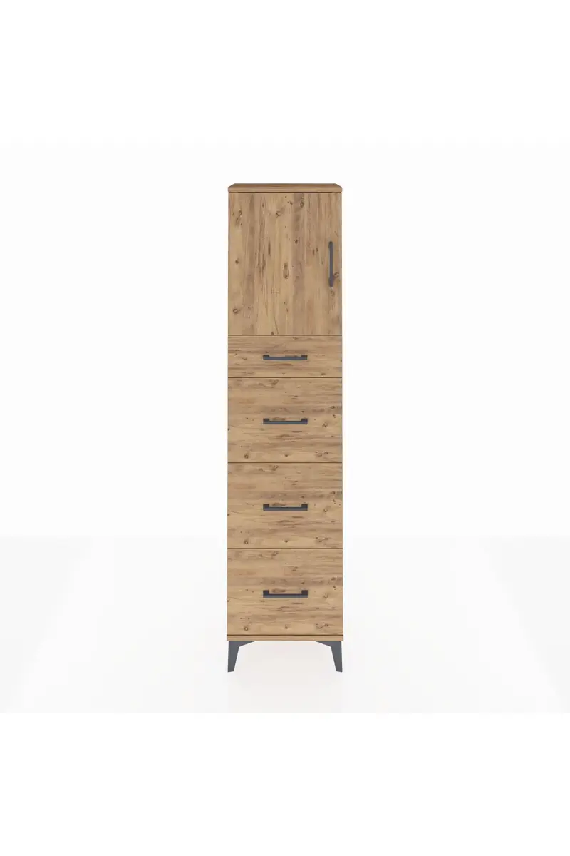 Arges Dolap 2 Raflı 4 Çekmeceli Tek Kapaklı 44x30x182