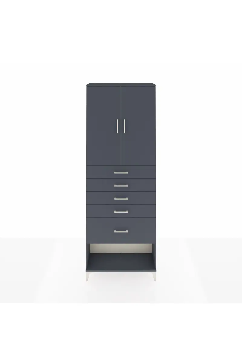 Arges Dolap 2 Raflı 5 Çekmeceli 2 Kapaklı 88x30x243