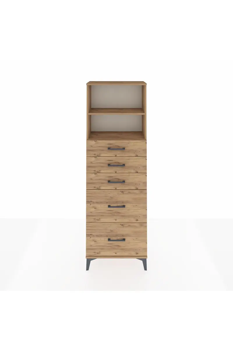 Arges Dolap 2 Raflı 5 Çekmeceli 60x30x182